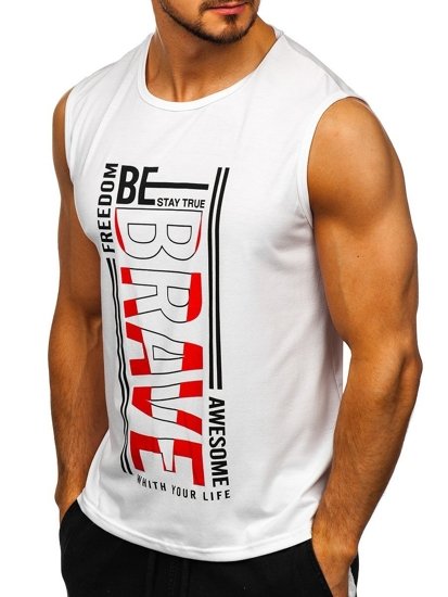 Men's Printed Tank Top White Bolf KS2096