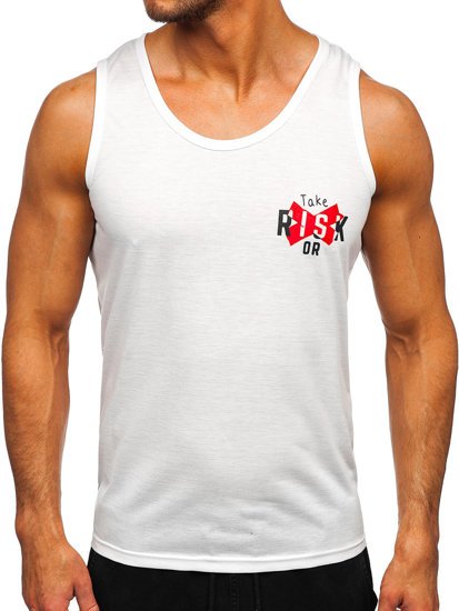 Men's Printed Tank Top White-Red Bolf HY818