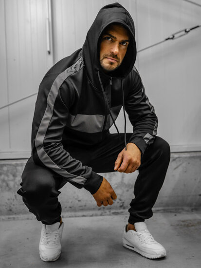 Men's Printed Tracksuit with hood Black Bolf 8C8115A