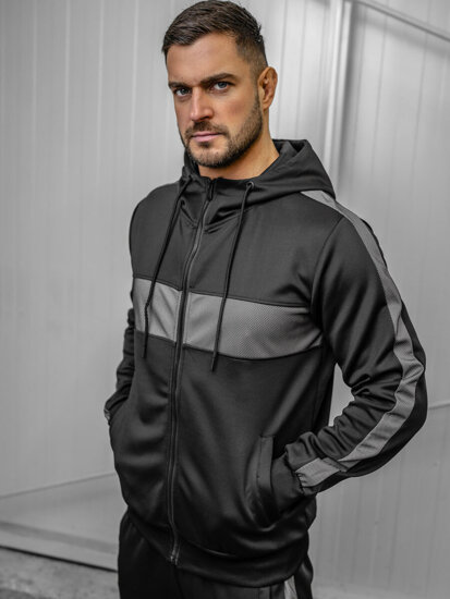 Men's Printed Tracksuit with hood Black Bolf 8C8115A