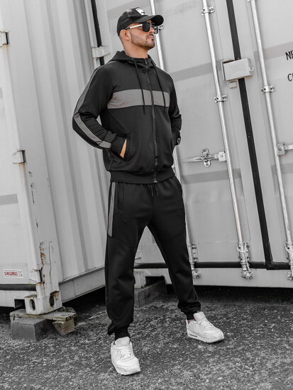 Men's Printed Tracksuit with hood Black Bolf 8C8115A