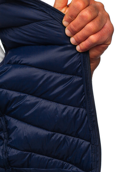 Men's Quilted Gilet Navy Blue Bolf 13073