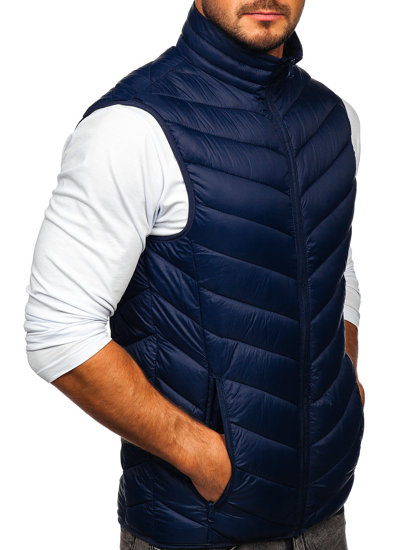 Men's Quilted Gilet Navy Blue Bolf 13073