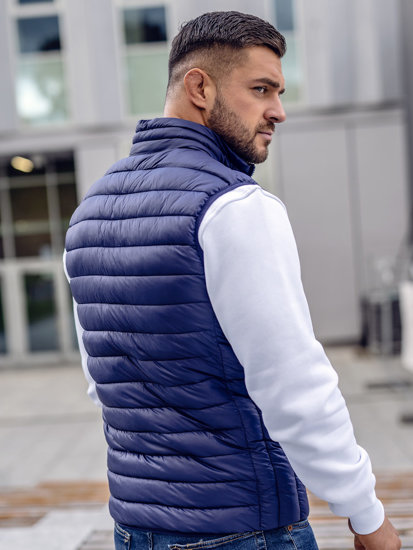 Men's Quilted Gilet Navy Blue Bolf LY32A