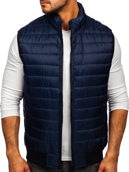 Men's Quilted Gilet Navy Blue Bolf MY77