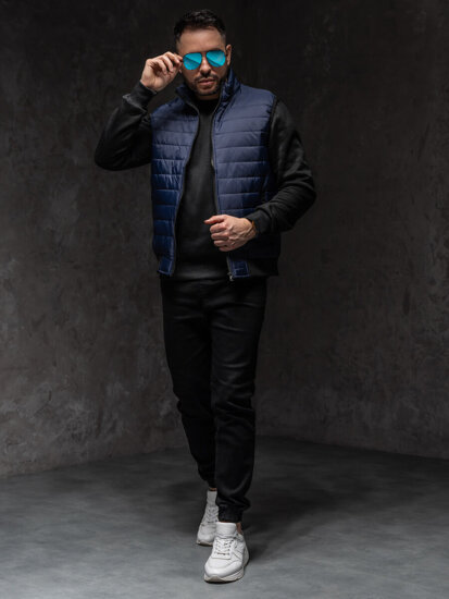 Men's Quilted Gilet Navy Blue Bolf MY77A1