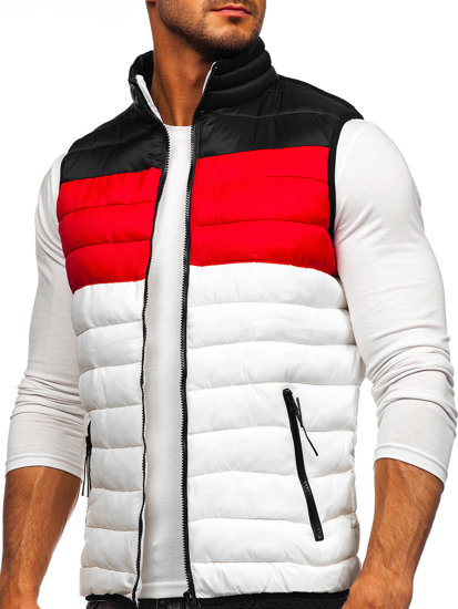 Men's Quilted Gilet White-Black Bolf HDL88005