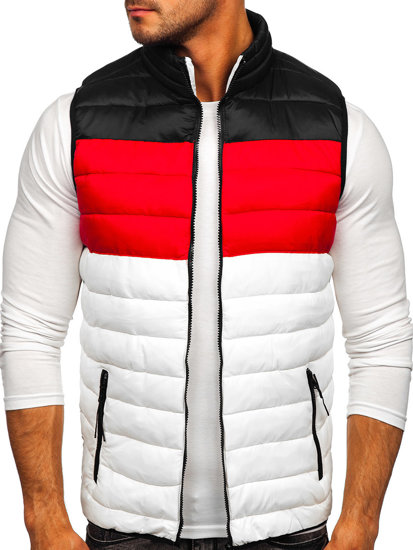 Men's Quilted Gilet White-Black Bolf HDL88005