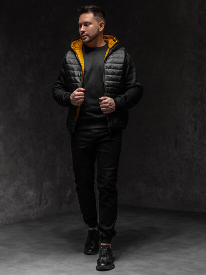 Men’s Quilted Gilet with hood Black Bolf 7106A1