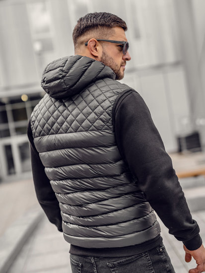 Men's Quilted Gilet with hood Black Bolf HDL88003A