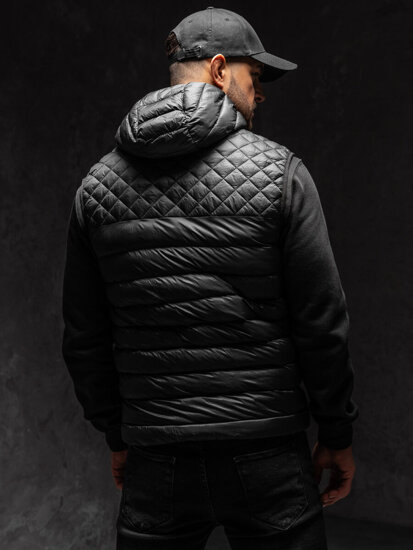 Men's Quilted Gilet with hood Black Bolf HDL88003A1