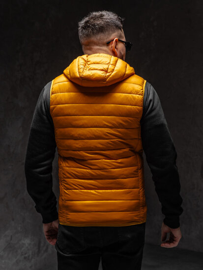 Men’s Quilted Gilet with hood Camel Bolf LY36A1