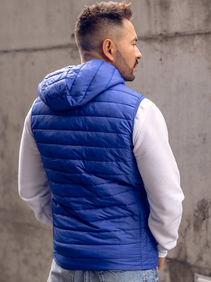 Men's Quilted Gilet with hood Cobalt Bolf LY36A