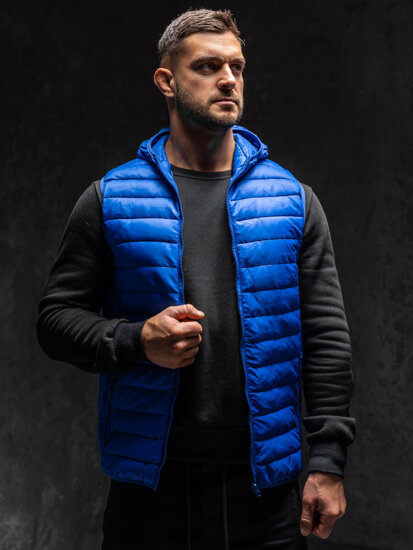 Men’s Quilted Gilet with hood Cobalt Bolf LY36A1