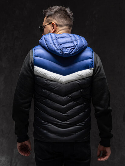 Men’s Quilted Gilet with hood Navy Blue Bolf HDL88004A1