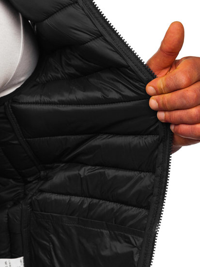 Men's Quilted Hooded Gilet Black Bolf 13072