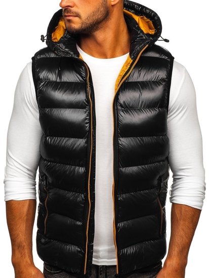 Men's Quilted Hooded Gilet Black Bolf 6506