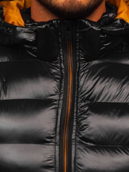 Men's Quilted Hooded Gilet Black Bolf 6506