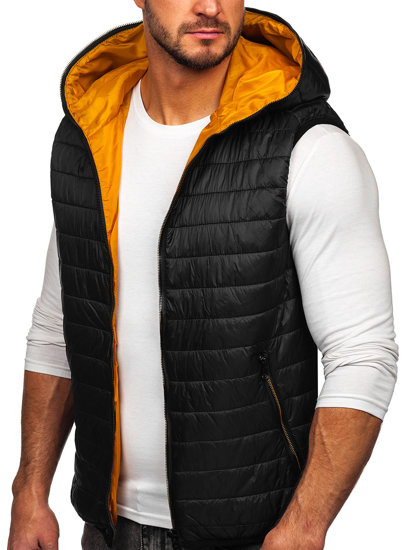 Men's Quilted Hooded Gilet Black Bolf 7106