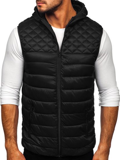 Men's Quilted Hooded Gilet Black Bolf HDL88003