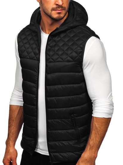 Men's Quilted Hooded Gilet Black Bolf HDL88003