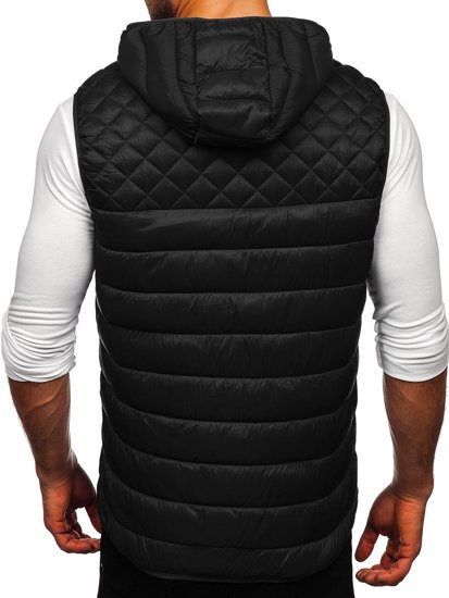 Men's Quilted Hooded Gilet Black Bolf HDL88003