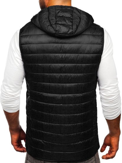 Men's Quilted Hooded Gilet Black Bolf LY36