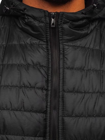 Men's Quilted Hooded Gilet Black Bolf MY88