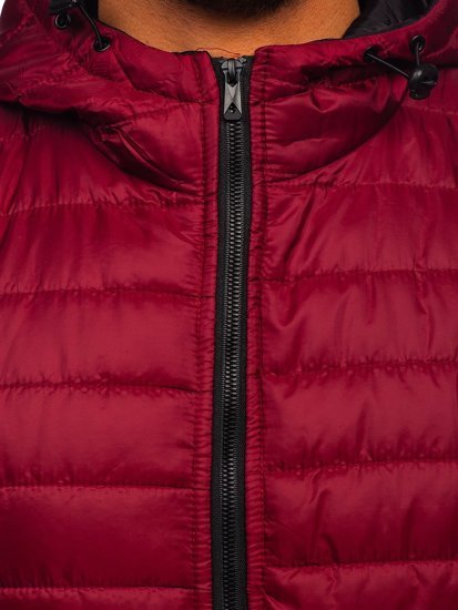 Men's Quilted Hooded Gilet Claret Bolf MY88