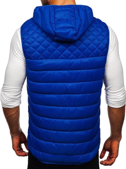 Men's Quilted Hooded Gilet Navy Blue Bolf HDL88003