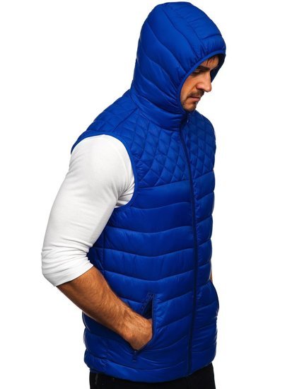 Men's Quilted Hooded Gilet Navy Blue Bolf HDL88003