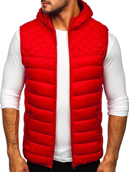 Men's Quilted Hooded Gilet Red Bolf HDL88003