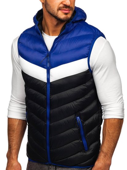 Men's Quilted Hoodie Gilet Navy Blue Bolf HDL88004