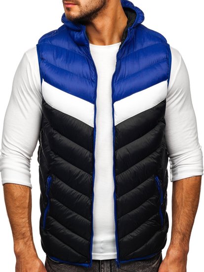 Men's Quilted Hoodie Gilet Navy Blue Bolf HDL88004