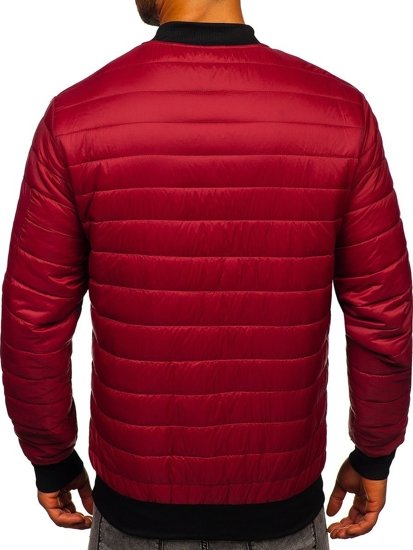 Men's Quilted Lightweight Bomber Jacket Claret Bolf MY-02