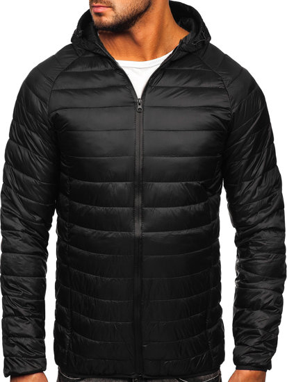 Men's Quilted Lightweight Down Jacket Black Bolf HM112