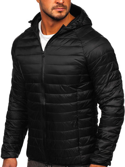 Men's Quilted Lightweight Down Jacket Black Bolf HM112