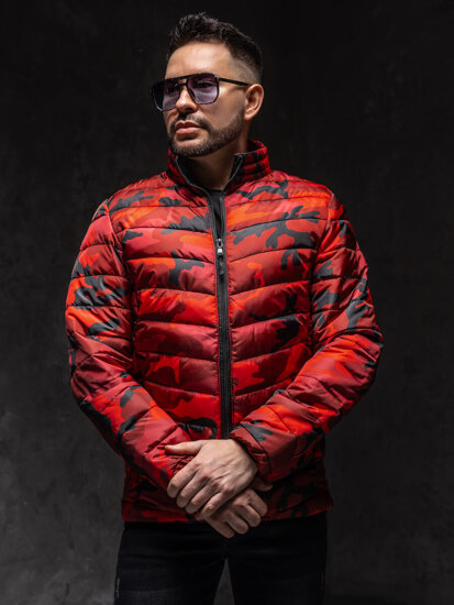 Men's Quilted Lightweight Jacket Camo-Red Bolf SM32A1