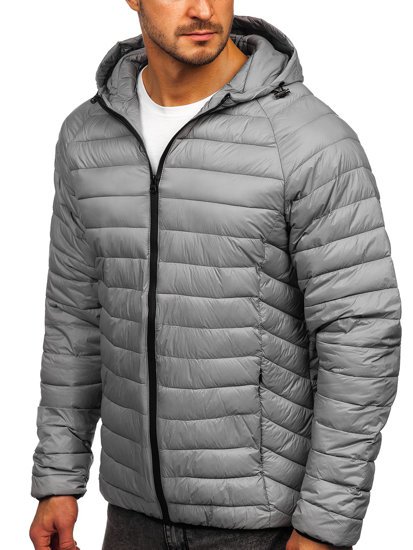 Men's Quilted Lightweight Jacket Grey Bolf 13021