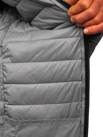 Men's Quilted Lightweight Jacket Grey Bolf 13021