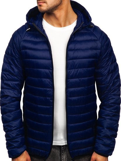 Men's Quilted Lightweight Jacket Navy Blue Bolf 13021