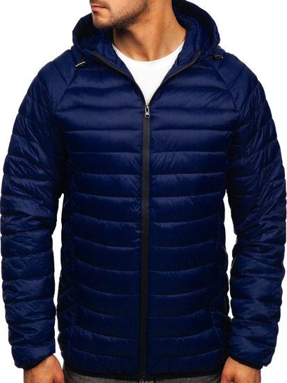 Men's Quilted Lightweight Jacket Navy Blue Bolf 13021