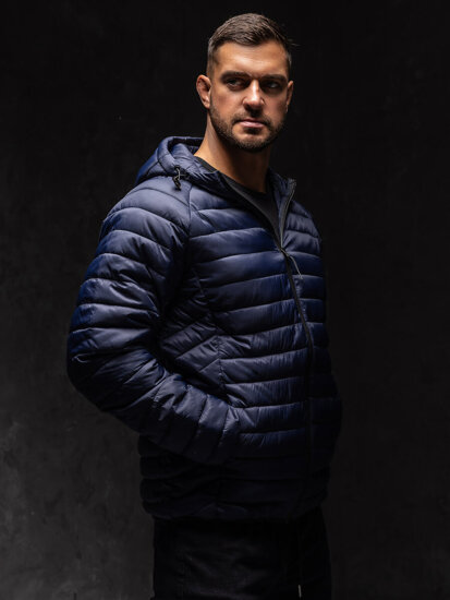 Men's Quilted Lightweight Jacket Navy Blue Bolf 13021A1