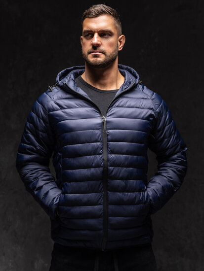 Men's Quilted Lightweight Jacket Navy Blue Bolf 13021A1