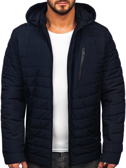 Men's Quilted Lightweight Jacket Navy Blue Bolf 22M305