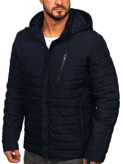 Men's Quilted Lightweight Jacket Navy Blue Bolf 22M305