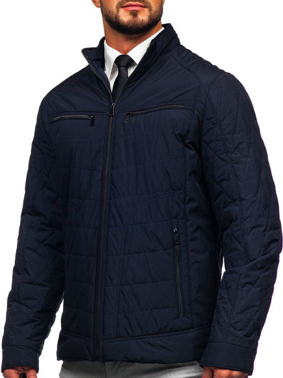 Men's Quilted Lightweight Jacket Navy Blue Bolf 22M307