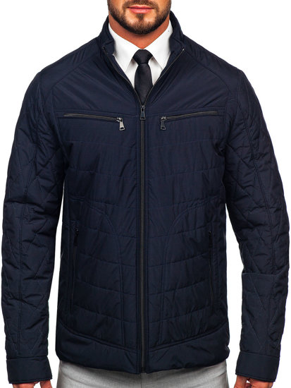 Men's Quilted Lightweight Jacket Navy Blue Bolf 22M307