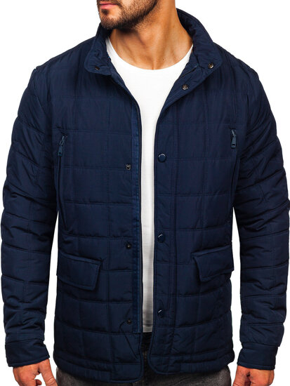 Men's Quilted Lightweight Jacket Navy Blue Bolf 5M709