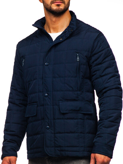 Men's Quilted Lightweight Jacket Navy Blue Bolf 5M709